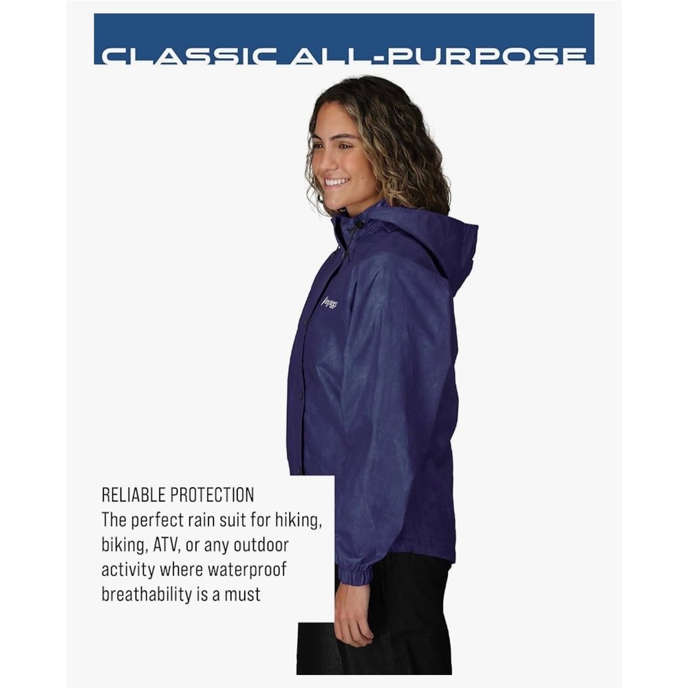 Frogg Toggs Womens Classic All Purpose Rain Suit Purple Black‎ Waterproof XL - Picture 6 of 8